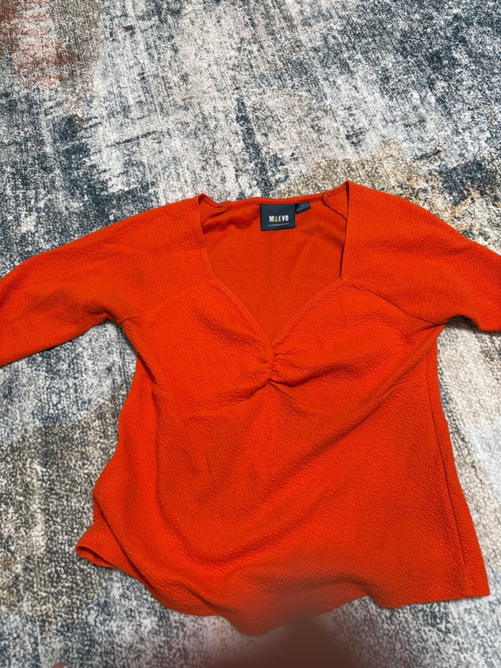 Maeve Bright Orange Twist-Front Top